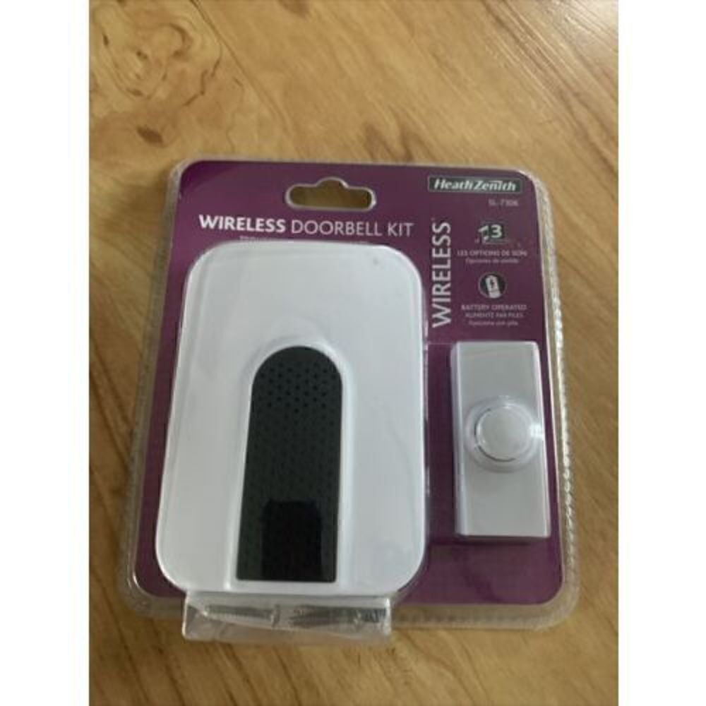 Heath Zenith SL-7306-03 Wireless Door Chime Kit, Plastic
